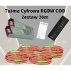 Zestaw 20mb Taśma LED COB RGBW Ciepła Cyfrowa DIGITAL Magic 784ch/m 24V 20W/m IP20, Pilot C9, Sterownik SPIW5